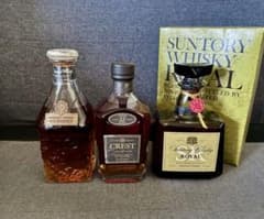 SUNTORY サントリー ローヤル クレスト12年 古酒2本セット 新品 サントリー クレスト12年 エクセレンスなど ウイスキー古酒 3本セット