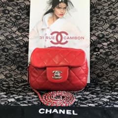 CHANEL シャネル チェーン ショルダーバッグ  ポシェット レッド 赤のサムネイル
