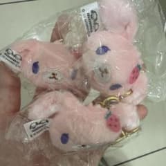 シュガーバニーズ どこでもぬいぐるみチャーム　ストロベリーうさ 3個セット