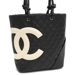 CHANEL カンボンライン トートバッグ ブラック ホワイトのサムネイル