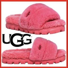 UGG ピンク ファー スライドサンダルのサムネイル