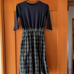 GU チェック柄 七分袖ワンピースのサムネイル