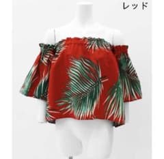 CHILLE オフショルダー ボタニカル柄 ブラウス