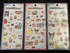 ★国内正規品★ 3枚セット サンリオ フラッフィースケッチステッカーズ シールのサムネイル