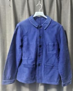 【良品】モールスキン カバーオール フレンチワーク ブルーのサムネイル