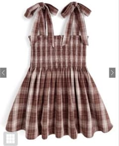 GRL　チェック柄ショルダーリボンシャーリングチュニック[tg877]のサムネイル