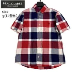 クレストブリッジ 半袖シャツ 3 チェック レッド系 ブラックレーベル
