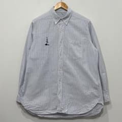美品 マウンテンリサーチ Big B.D 動物 オックスフォード シャツ L 白 美品 マウンテンリサーチ Big B.D ストライプ 動物オックスフォード
