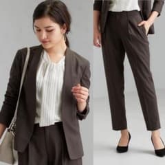 レックスツイル ノーラペルジャケット テーパードパンツ セットアップ