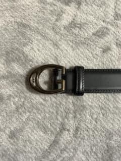 GUCCI ブラックレザー ベルト G型バックルのサムネイル