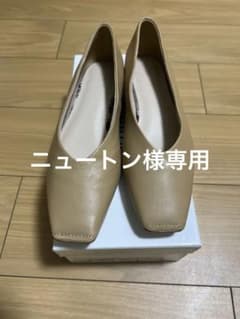 レザースクエアトゥフラットシューズのサムネイル