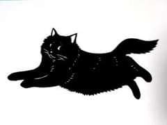 切り絵　伸びる猫のサムネイル