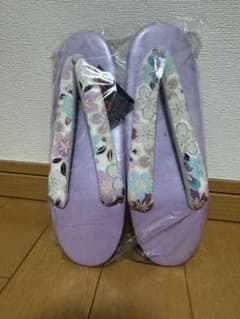 紫色 花柄 草履 ラバーソールのサムネイル
