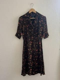 ラルフローレン ワンピース カシュクール 花柄 フラワー ラップ レトロ