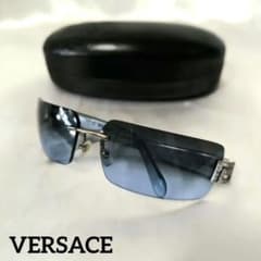 VERSACE✦グラデーション/リムレスサングラス/ラインストーン/クリアブルー VERSACE✦グラデーション/リムレスサングラス/ラインストーン/クリア