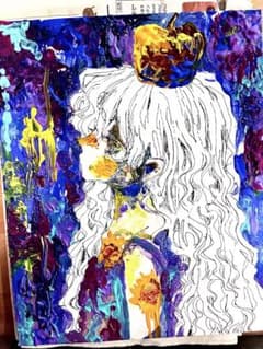 イラスト　イラストボード　女の子　儚い　絵画　アクリル画　原画のサムネイル