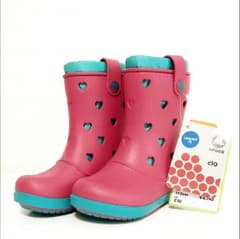 【新品】クロックス CROCS ハート ブーツ レイン レッドのサムネイル