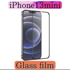 iPhone13mini 全面強化ガラスフィルム 9H  フレームblackのサムネイル
