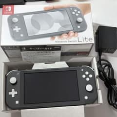 Nintendo Switch Lite グレー 本体 純正アダプター付き - メルカリ