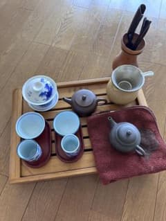中国茶器セット（急須、茶杯、茶道具、茶盤）のサムネイル