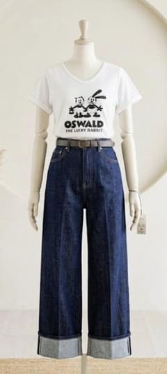 ディズニー公式 オズワルド ＆オルテンシア Vネック Tシャツ 白のサムネイル