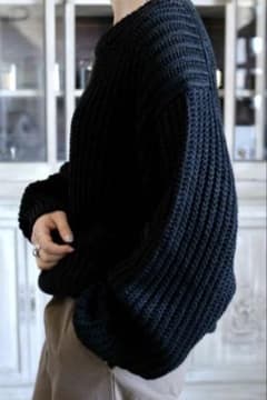 CristaSeya クリスタセヤ 和紙ニット 3Yarn ブラック Lサイズ - メルカリ