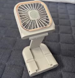 【動作確認済】ハンディファン スマホスタンドにも◎ グレー 夏のサムネイル