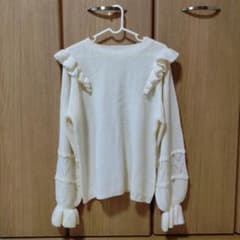 melume フリルニット ホワイト 3Lのサムネイル