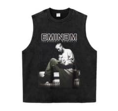 Eminem タンクトップ Wshotブラック ヴィンテージ風のサムネイル