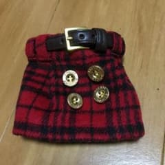 犬 服 チェック スカート 赤 かわいい 4sのサムネイル