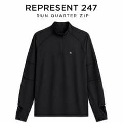 REPRESENT 247 メンズ ランクォータージップ 黒 S 新品