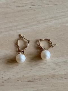 Agateパール フープピアス ゴールドカラーのサムネイル