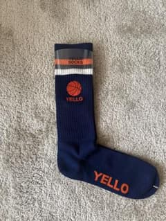 YELLO バスケットボールソックス ネイビーのサムネイル