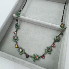 【ヴィンテージ】ミハエルネグリン　ネックレス　フラワー　ストーン　ブルー