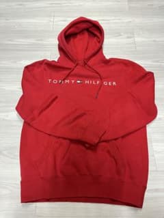 TOMMY HILFIGER レッド フード付きパーカー Lサイズのサムネイル