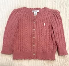 RALPH LAUREN ケーブルニット カーディガン ピンク 12Mのサムネイル