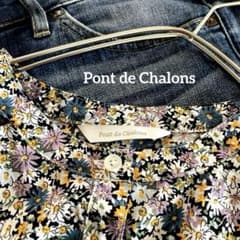 未使用 Pont de Chalons リバティ ギャザーノーカラーブラウス - メルカリ