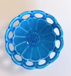 透かし彫り 鉢 ターコイズブルー 陶器のサムネイル