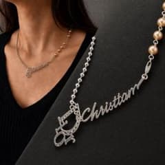 Dior ディオール ロゴ パール×シルバー ネックレス 428 Dior ディオール ロゴ パール×シルバー ネックレス 428 - メルカリ