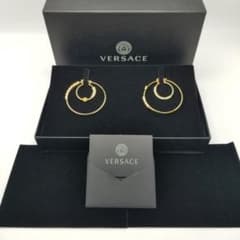 VERSACE ヴェルサーチ メデューサ グレカ フープピアス ゴールド