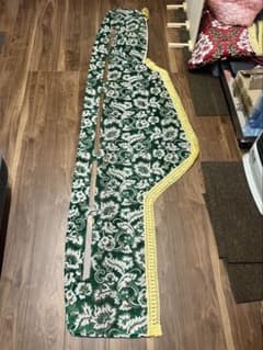緑色 花柄 フリンジ付き 内装品のサムネイル