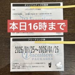 ディズニー　バケパ　フリードリンク券　オリジナルグッズ引換券セットのサムネイル