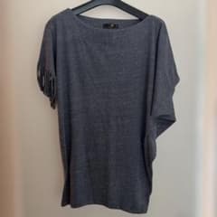 新品MAKER フリンジTシャツ グレー Fサイズ　ダンスウェアのサムネイル