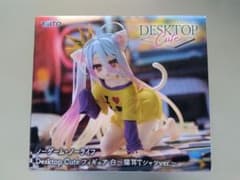 노게임·노라이프 Desktop Cute 화이트 고양이 귀 T셔츠 피규어