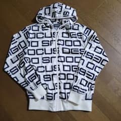 DOCUS DESIGN ドゥーカスフルジッパーパーカー ホワイト/ネイビー 