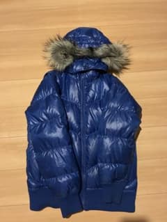 90s old uniqlo 2way ファーダウンジャケット　光沢　y2kのサムネイル