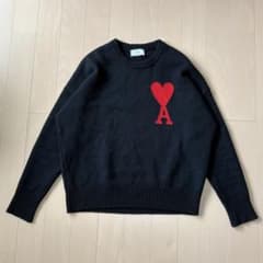 AMI PARIS アミパリス ハートロゴ オーバーサイズ ニット セーター黒M 