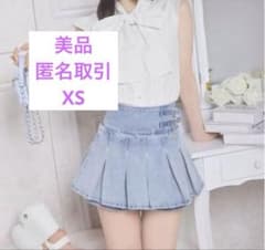 ミシェルマカロン ダブルベルト デニムスカパン ミニスカート ライト