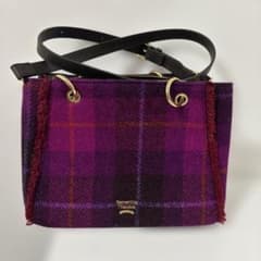 Harris Tweed パープルチェックショルダーバッグのサムネイル
