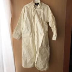 高校　雨がっぱ　自転車用　クリーム色のサムネイル